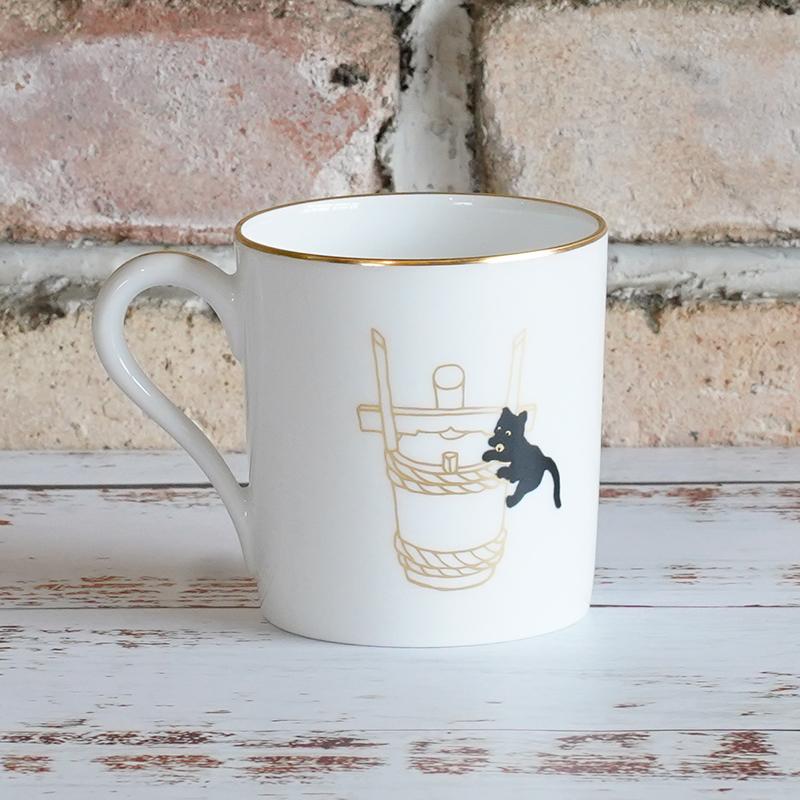 [MUG (CUP)] OKURA ART CHINA LUCKY BLACK CAT MUG PART-1 | CERAMICS