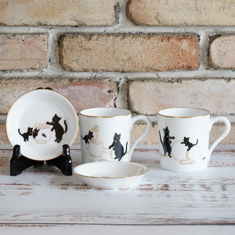 [杯子（杯）] Okura Art China Lucky Black Cat Mug Part-2 |陶瓷