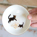 [SMALL DISH (PLATE)] OKURA ART CHINA LUCKY BLACK CAT SMALL DISH PART-1 | CERAMICS