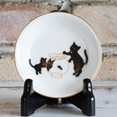[SMALL DISH (PLATE)] OKURA ART CHINA LUCKY BLACK CAT SMALL DISH PART-2 | CERAMICS