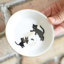 [SMALL DISH (PLATE)] OKURA ART CHINA LUCKY BLACK CAT SMALL DISH PART-2 | CERAMICS