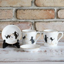 [SMALL DISH (PLATE)] OKURA ART CHINA LUCKY BLACK CAT SMALL DISH PART-2 | CERAMICS