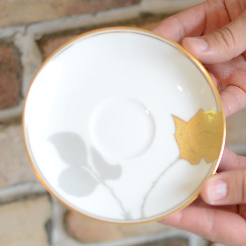 [杯子（杯）] Okura藝術中國金玫瑰杯和碟子|陶瓷