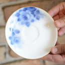 [MUG (CUP)] OKURA ART CHINA BLUE ROSE COFFEE CUP & SAUCER | CERAMICS