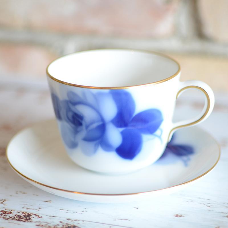 [杯子（杯）] Okura藝術中國藍玫瑰（8211）早晨杯和碟|陶瓷