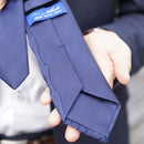 [PLEATS TIE] HERRINGBONE NAVY | NEKADO | NISHIJIN ORI (TEXTILES)