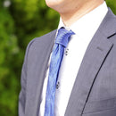 [PLEATS TIE] HERRINGBONE BLUE | NEKADO | NISHIJIN ORI (TEXTILES)