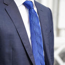 [PLEATS TIE] HERRINGBONE BLUE | NEKADO | NISHIJIN ORI (TEXTILES)