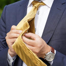 [PLEATS TIE] HERRINGBONE YELLOW | NEKADO | NISHIJIN ORI (TEXTILES)