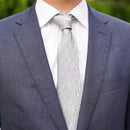 [PLEATS TIE] HERRINGBONE GREY | NEKADO | NISHIJIN ORI (TEXTILES)