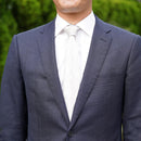 [PLEATS TIE] HERRINGBONE WHITE | NEKADO | NISHIJIN ORI (TEXTILES)