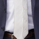 [PLEATS TIE] HERRINGBONE WHITE | NEKADO | NISHIJIN ORI (TEXTILES)