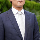 [PLEATS TIE] POLKA DOT WHITE | NEKADO | NISHIJIN ORI (TEXTILES)