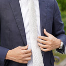 [PLEATS TIE] POLKA DOT WHITE | NEKADO | NISHIJIN ORI (TEXTILES)