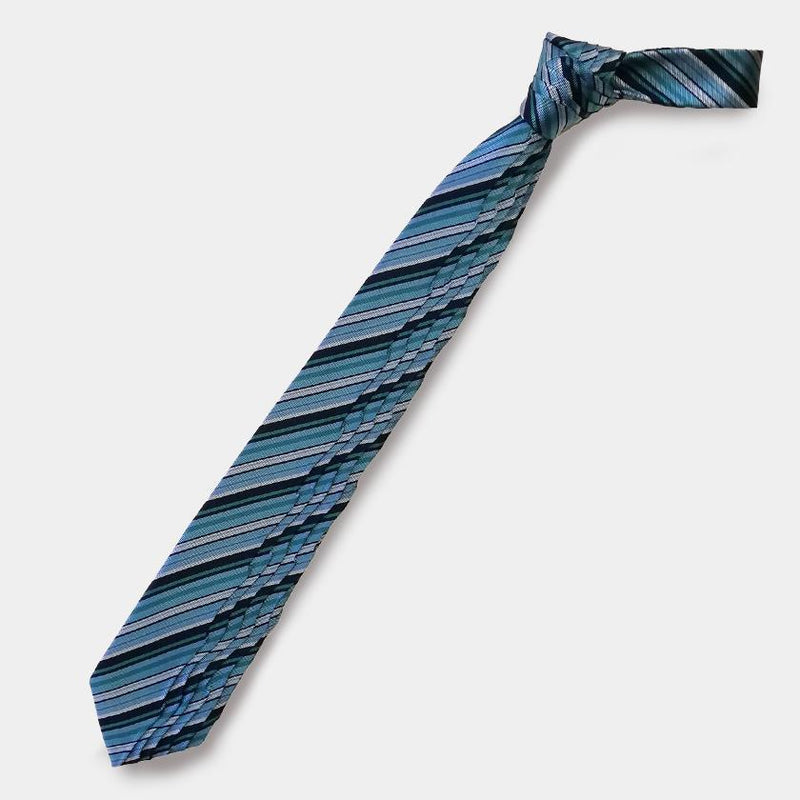 [PLEATS TIE] MULTI STRIPE GREEN | NEKADO | NISHIJIN ORI (TEXTILES)