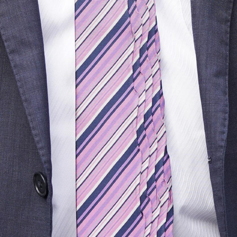 [Pleats Tie]多條紋粉色| Nekado | Nishijin Ori（紡織品）
