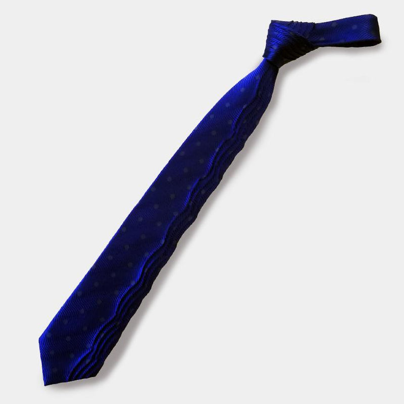 [PLEATS TIE] WAVE BLUE | NEKADO | NISHIJIN ORI (TEXTILES)