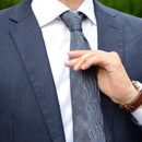 [PLEATS TIE] WAVE GREY | NEKADO | NISHIJIN ORI (TEXTILES)