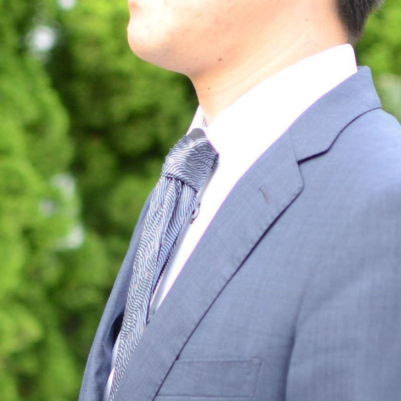 [Pleats Tie]波灰色| Nekado | Nishijin Ori（紡織品）
