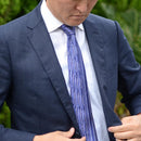 [PLEATS TIE] VERTICAL STRIPE BLUE | NEKADO | NISHIJIN ORI (TEXTILES)