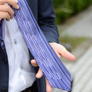 [PLEATS TIE] VERTICAL STRIPE BLUE | NEKADO | NISHIJIN ORI (TEXTILES)