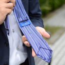 [PLEATS TIE] VERTICAL STRIPE BLUE | NEKADO | NISHIJIN ORI (TEXTILES)