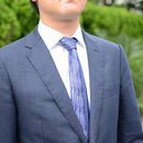 [PLEATS TIE] VERTICAL STRIPE BLUE | NEKADO | NISHIJIN ORI (TEXTILES)