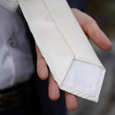 [PLEATS TIE] SATIN WHITE | NEKADO | NISHIJIN ORI (TEXTILES)