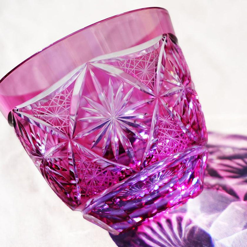[SAKE GLASS] COLD SAKE GLASS GINWAN NO HANA (PINK) | KIRIKO