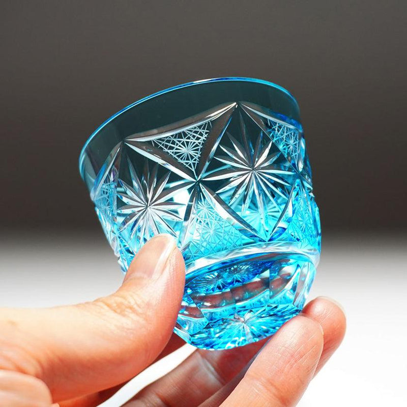 [SAKE GLASS] COLD SAKE GLASS GINWAN NO HANA (LIGHT BLUE) | KIRIKO