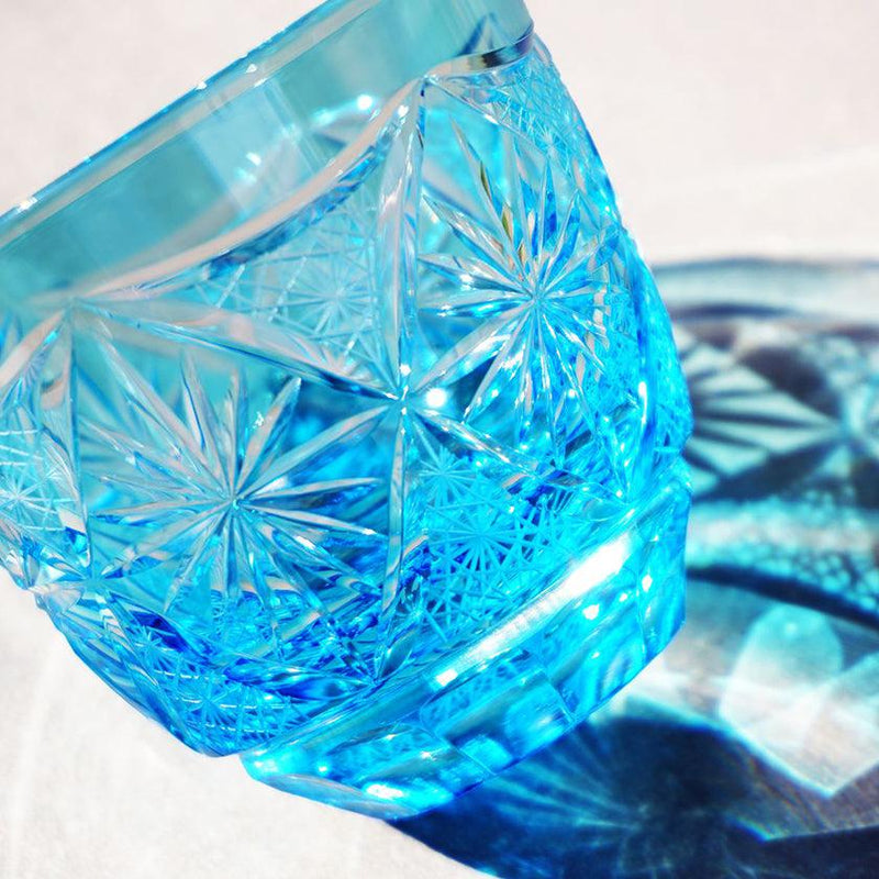 [SAKE GLASS] COLD SAKE GLASS GINWAN NO HANA (LIGHT BLUE) | KIRIKO