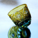 [SAKE GLASS] COLD SAKE GLASS GINWAN NO HANA (YELLOW & SKY BLUE) | KIRIKO