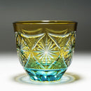 [SAKE GLASS] COLD SAKE GLASS GINWAN NO HANA (YELLOW & SKY BLUE) | KIRIKO