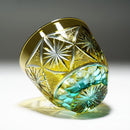 [SAKE GLASS] COLD SAKE GLASS GINWAN NO HANA (YELLOW & SKY BLUE) | KIRIKO