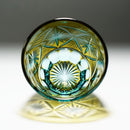 [SAKE GLASS] COLD SAKE GLASS GINWAN NO HANA (YELLOW & SKY BLUE) | KIRIKO