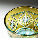 [SAKE GLASS] COLD SAKE GLASS GINWAN NO HANA (YELLOW & SKY BLUE) | KIRIKO