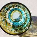 [SAKE GLASS] COLD SAKE GLASS GINWAN NO HANA (YELLOW & SKY BLUE) | KIRIKO