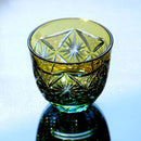 [SAKE GLASS] COLD SAKE GLASS GINWAN NO HANA (YELLOW & SKY BLUE) | KIRIKO