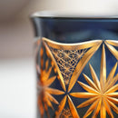 [ROCKS GLASS] GINWAN NO HANA (BLUE & ORANGE) | KIRIKO