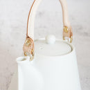 3-PIECE MINO WARE JAPANESE TEA SET - TEA POT & TEACUPS (VOYAGE BLANC NEIGE) | YAMATSU