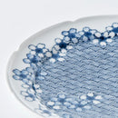 [LARGE PLATE (PLATTER)] 7-SUN CHERRY BLOSSOM SEIGAIHA | MIKAWACHI WARE | HIRADOSHOUZAN