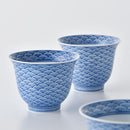 [TEA CUP SET] 2 PIECES SORIS-SENCHA HIRADO-SEIGAIHA | MIKAWACHI WARE | HIRADOSHOUZAN