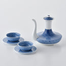 [SAKE BOTTLE & CUP SET] 3 PIECES KANBIN & SAKAZUKI HIRADO-SEIGAIHA | MIKAWACHI WARE | HIRADOSHOUZAN
