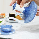 [SAKE BOTTLE & CUP SET] 3 PIECES KANBIN & SAKAZUKI HIRADO-SEIGAIHA | MIKAWACHI WARE | HIRADOSHOUZAN