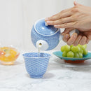 [TEA SET] 3 PIECES KYUSU & SENCHA HIRADO-SEIGAIHA | MIKAWACHI WARE | HIRADOSHOUZAN