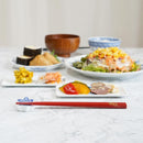 [CHOPSTICKS] HAND-DRAWN GOLD OR SILVER LACQUR PLUM RED (1 SET) | HASHIMOTO KOUSAKU SIKKI | WAJIMA LACQUER