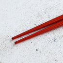 [CHOPSTICKS] HAND-DRAWN GOLD OR SILVER LACQUR PLUM RED (1 SET) | HASHIMOTO KOUSAKU SIKKI | WAJIMA LACQUER