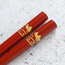 [CHOPSTICKS] JAPANESE ZODIAC OX RED FOR CHILDREN (1 SET) | HASHIMOTO KOUSAKU SIKKI | WAJIMA LACQUER