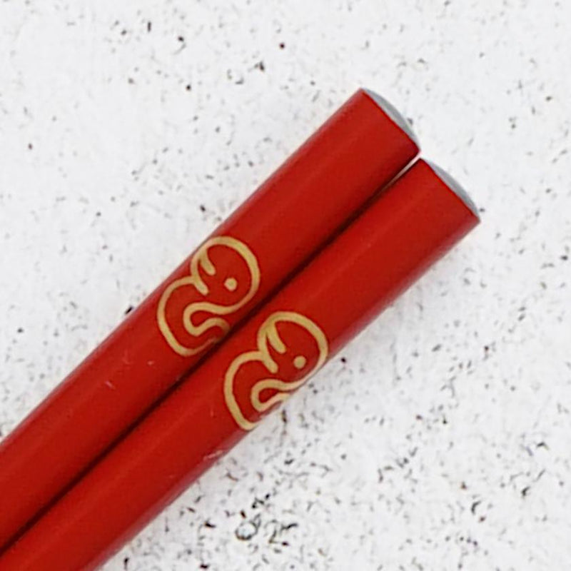 [CHOPSTICKS] JAPANESE ZODIAC SNAKE RED FOR CHILDREN (1 SET) | HASHIMOTO KOUSAKU SIKKI | WAJIMA LACQUER