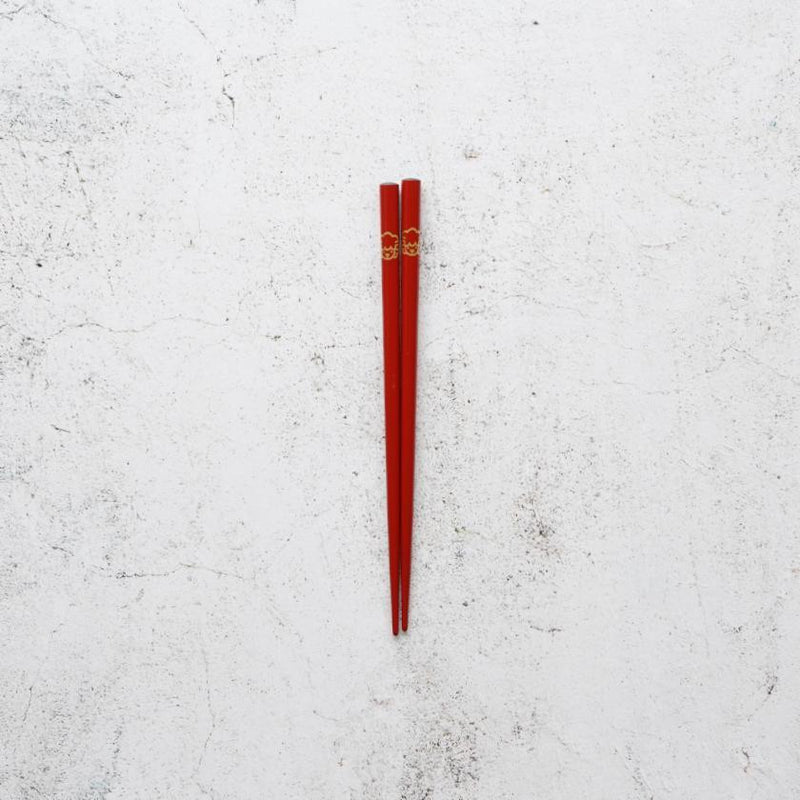 [CHOPSTICKS] JAPANESE ZODIAC SHEEP RED FOR CHILDREN (1 SET) | HASHIMOTO KOUSAKU SIKKI | WAJIMA LACQUER